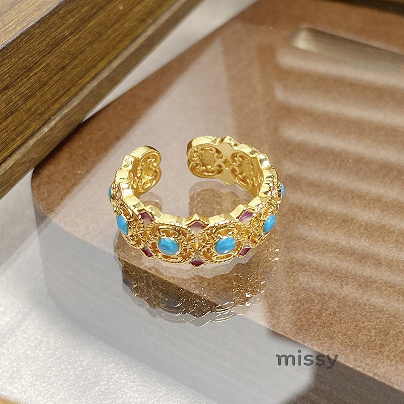 Janell Colorful Enamel Open Ring [SIRDXPG6]