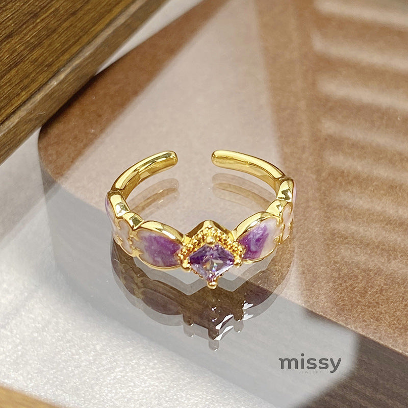 Janell Colorful Enamel Open Ring [YHMNJN69]