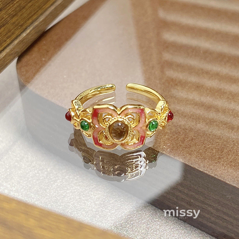 Janell Colorful Enamel Open Ring [W5TRRTEG]
