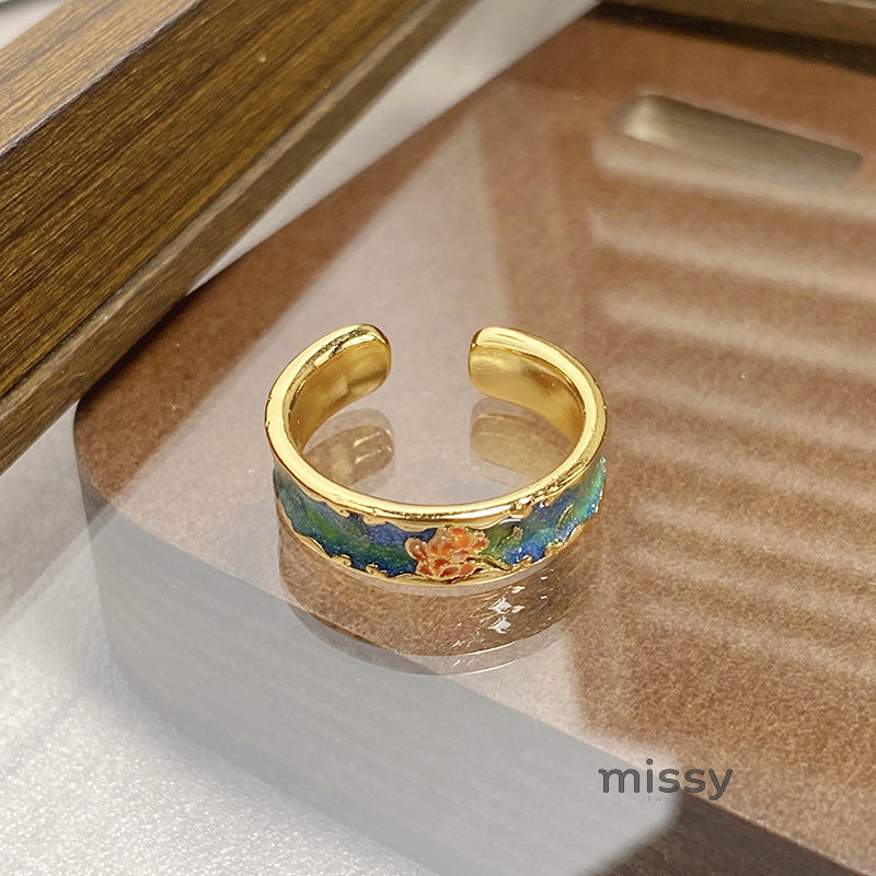 Janell Colorful Enamel Open Ring [YHJB7CYT]