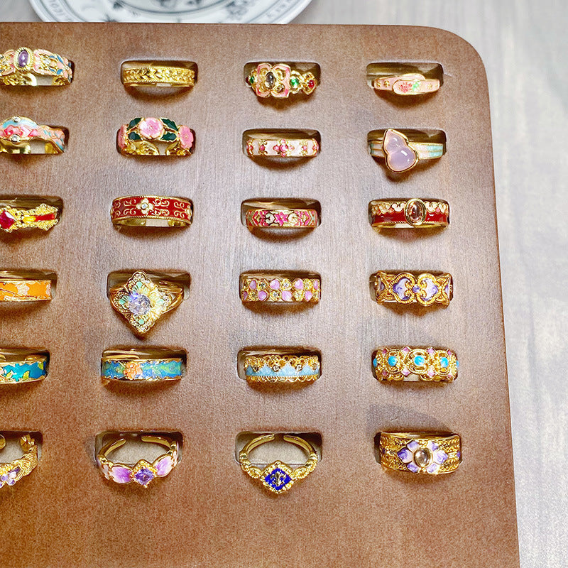 Janell Colorful Enamel Open Ring [GUZ9SLBW]