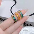 Janell Colorful Enamel Open Ring [U7KE20UV]