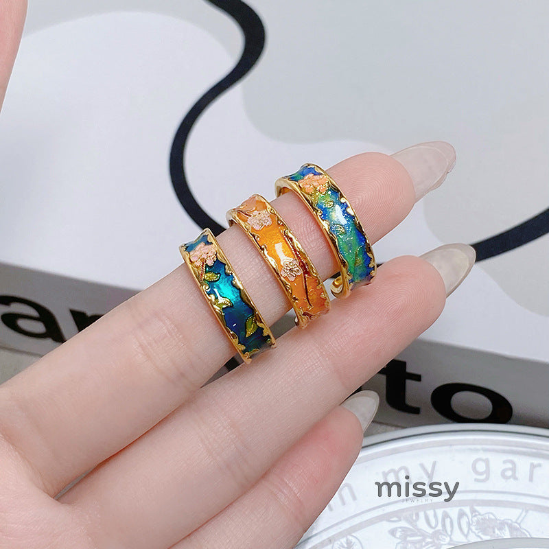 Janell Colorful Enamel Open Ring [U7KE20UV]