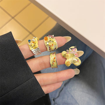 Janya Butterfly Enamel Stacked Ring [FSMCVL8P]