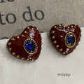 Jaretzy Retro Heart Earrings [86Y3O0ZI]