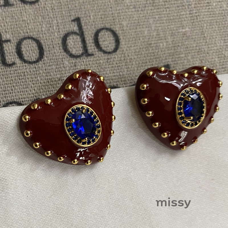 Jaretzy Retro Heart Earrings [86Y3O0ZI]