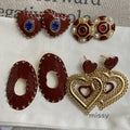 Jaretzy Retro Heart Earrings [269SFVEB]