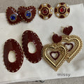 Jaretzy Retro Heart Earrings [GZ0RRC6H]