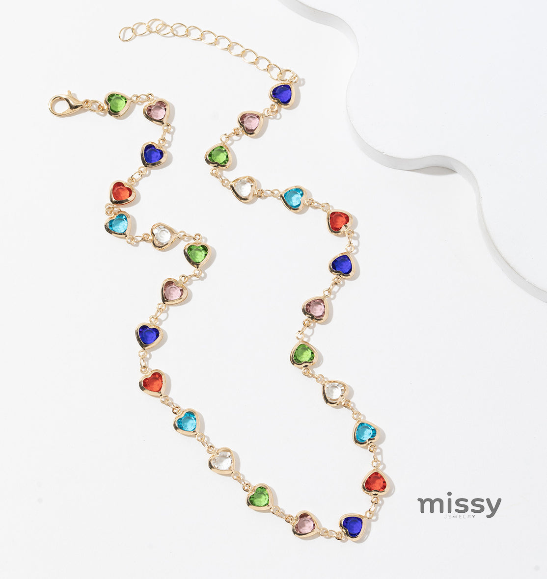 Jasmin Crystal Heart Tassel Necklace [G68U5E7Q]