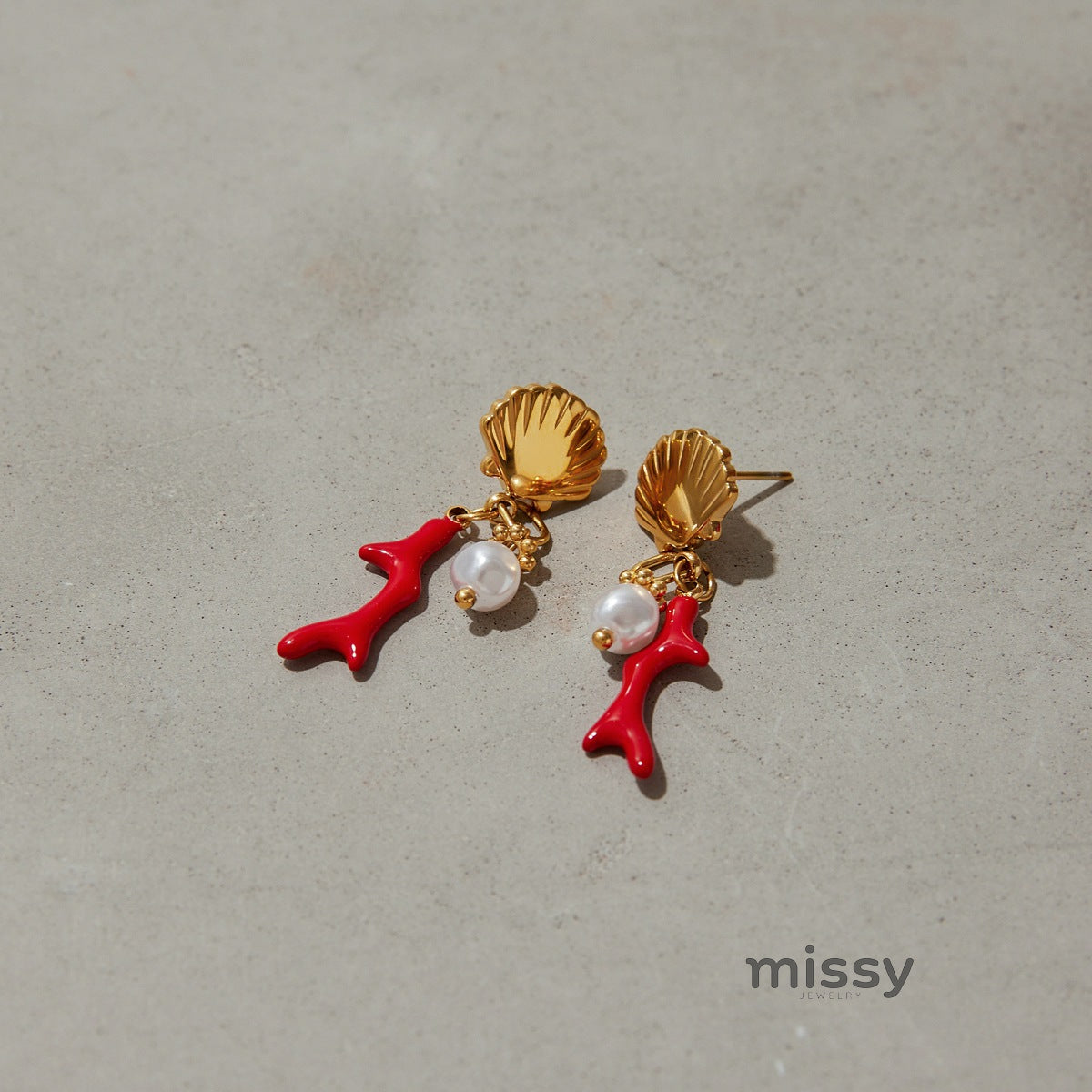 Jasper Cross Pearl Drop Earrings [8MVQWNOP]