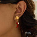 Jasper Cross Pearl Drop Earrings [EATXHKZ4]