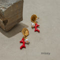 Jasper Cross Pearl Drop Earrings [SU0Z7Y83]