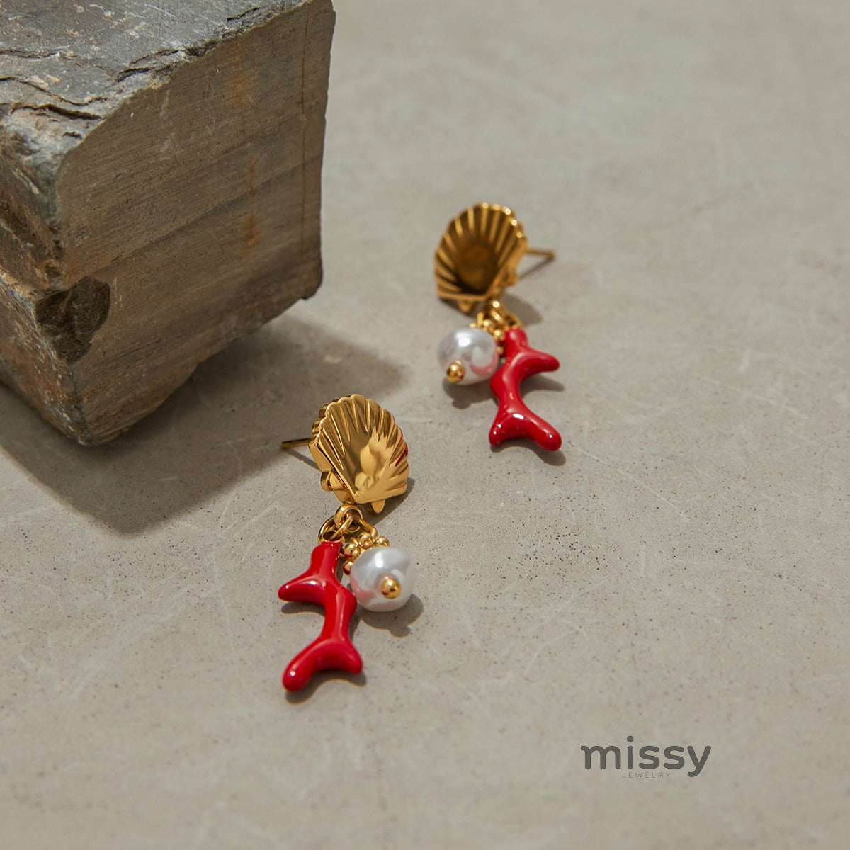 Jasper Cross Pearl Drop Earrings [SU0Z7Y83]