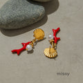 Jasper Cross Pearl Drop Earrings [KJ3RP93E]