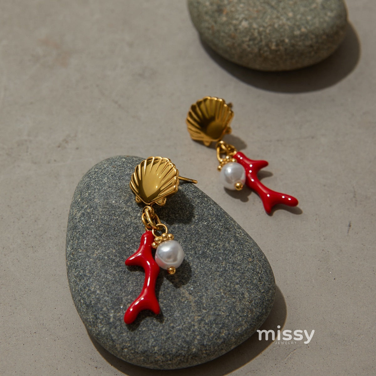 Jasper Cross Pearl Drop Earrings [AGPBYBDW]