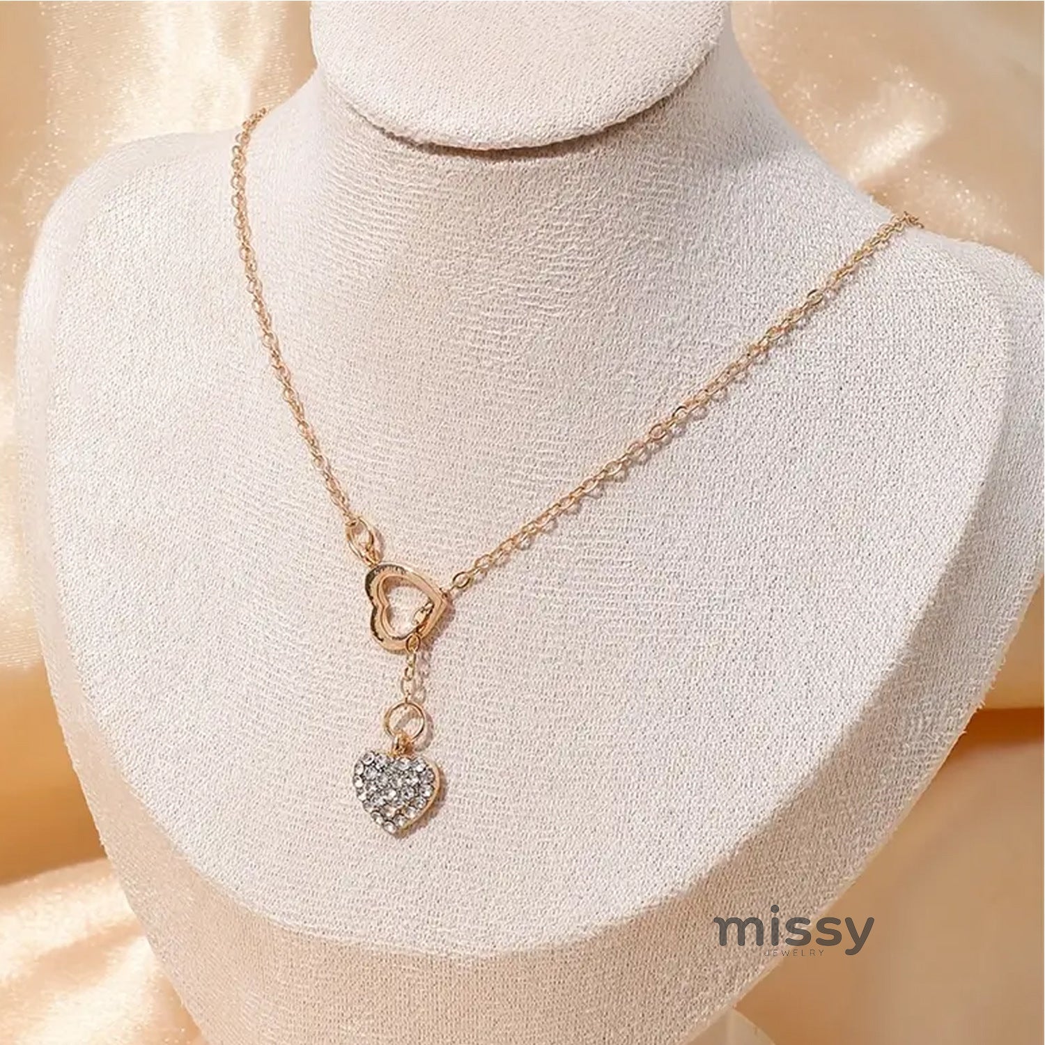Jaylyn Rhinestone Heart Necklace [CGAQ3RU7]