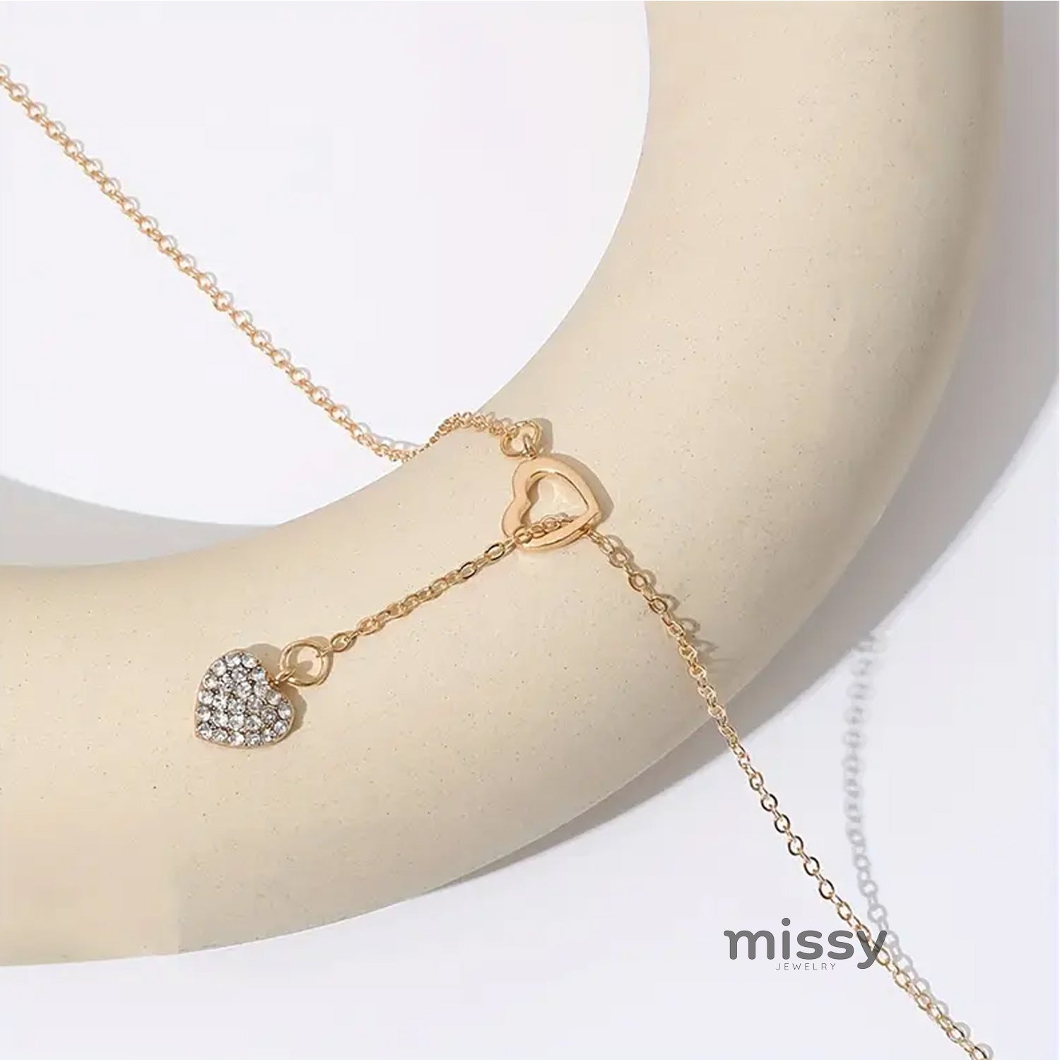 Jaylyn Rhinestone Heart Necklace [0E6PR5JU]