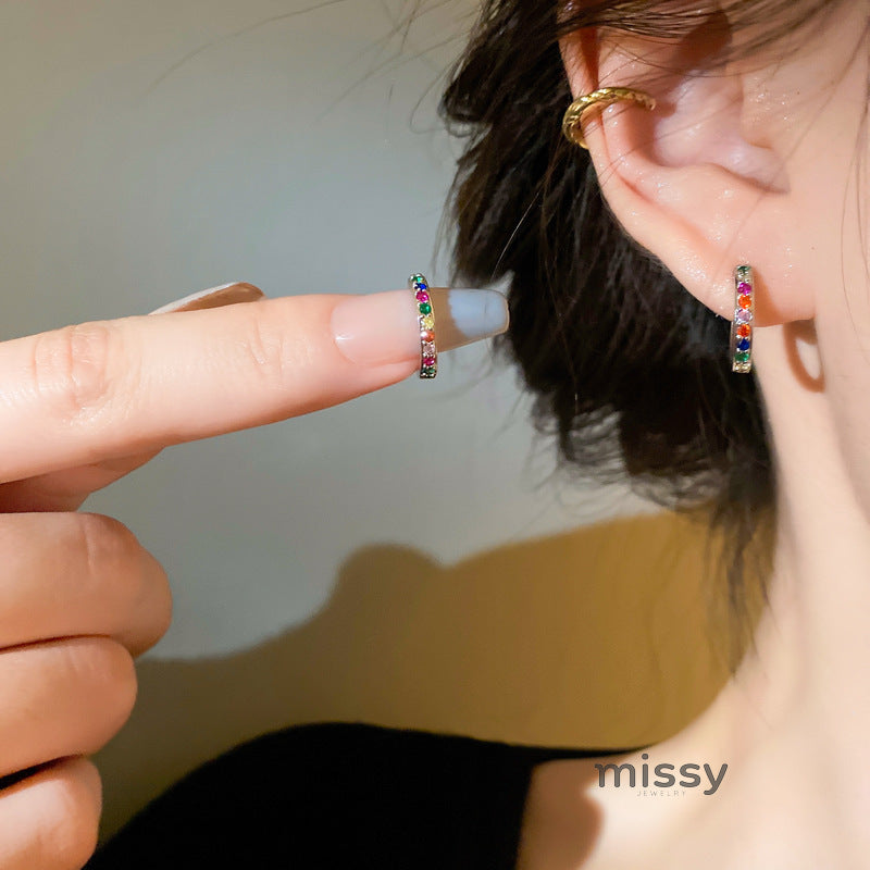Jaymie Paved Huggie Hoops [KT0TLUG8]