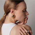 Jaziah Retro C-Shape Earrings [QAXQKVDG]