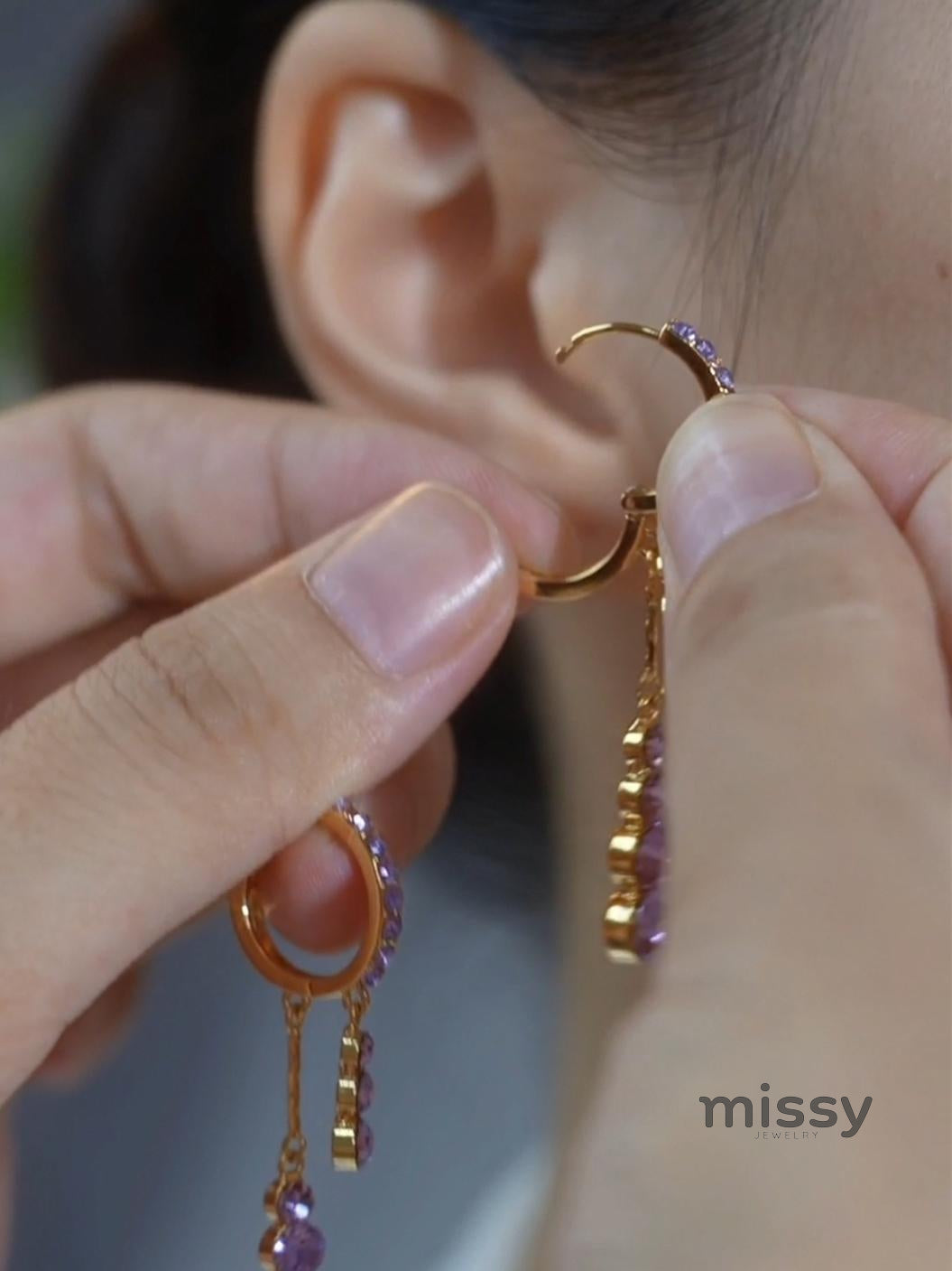Jhene Purple Tassel Earrings