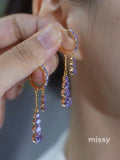Jhene Purple Tassel Earrings