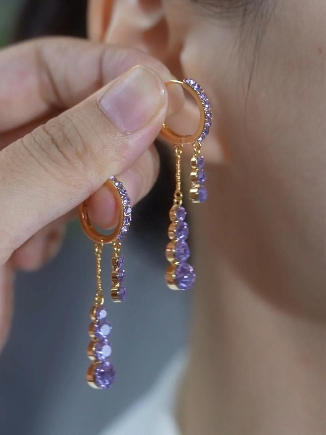 Jhene Purple Tassel Earrings