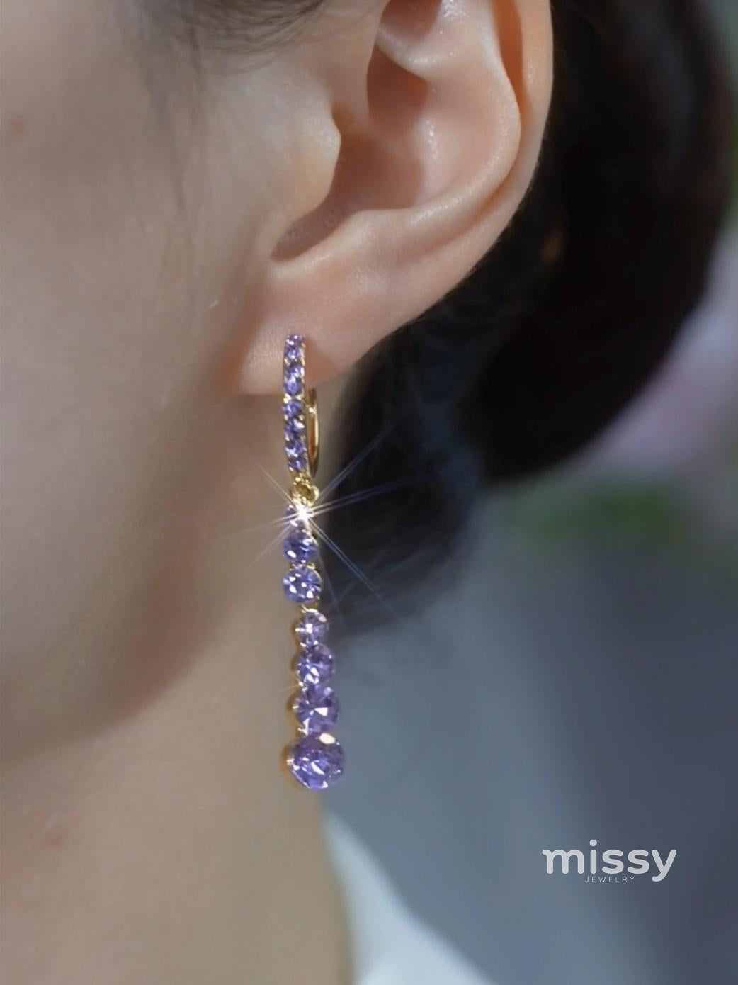 Jhene Purple Tassel Earrings