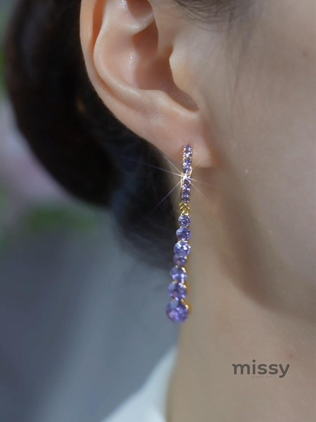 Jhene Purple Tassel Earrings
