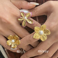Jocelynne Pearl Flower Ring