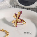 Jocelynne Pearl Flower Ring