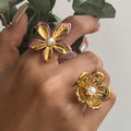 Jocelynne Pearl Flower Ring