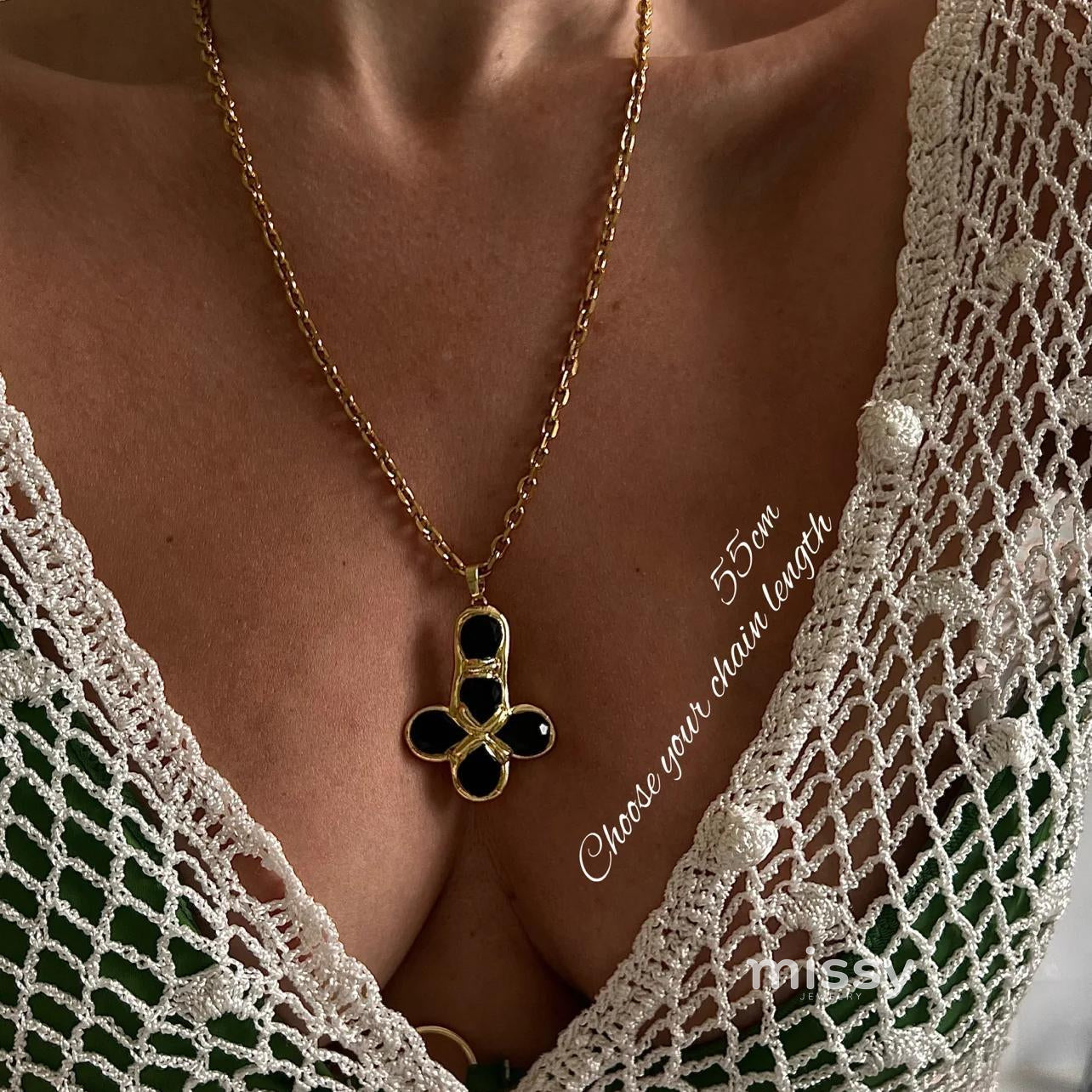 Joi Colorful Enamel Cross Necklace [25DEIUHK]