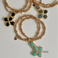 Joi Colorful Enamel Cross Necklace [R81OC1UF]