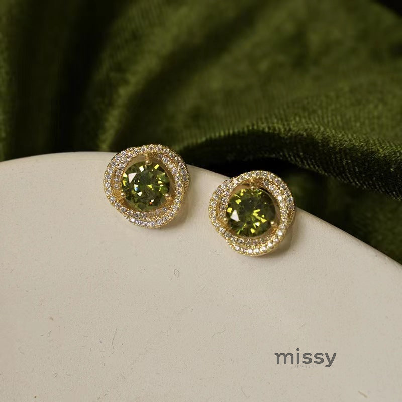 Jolynn Hollow Garnet Zircon Earrings [H1UZ0P0P]