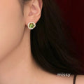 Jolynn Hollow Garnet Zircon Earrings [GU4908D0]