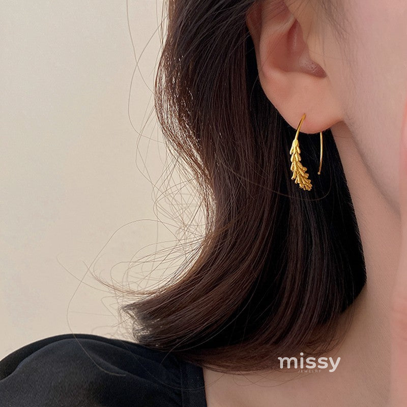 Jordy Delicate Wheat Hoop Earrings [QPV617XR]