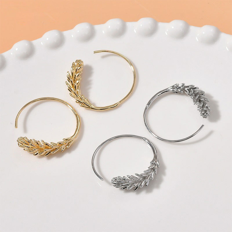 Jordy Delicate Wheat Hoop Earrings [WBUBT65N]