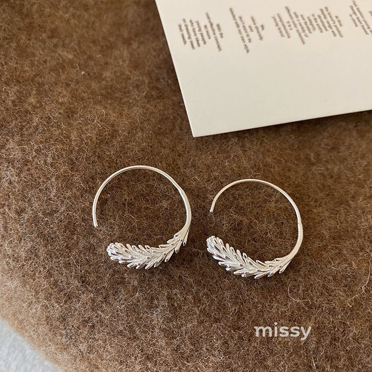 Jordy Delicate Wheat Hoop Earrings [TP3JBQLA]