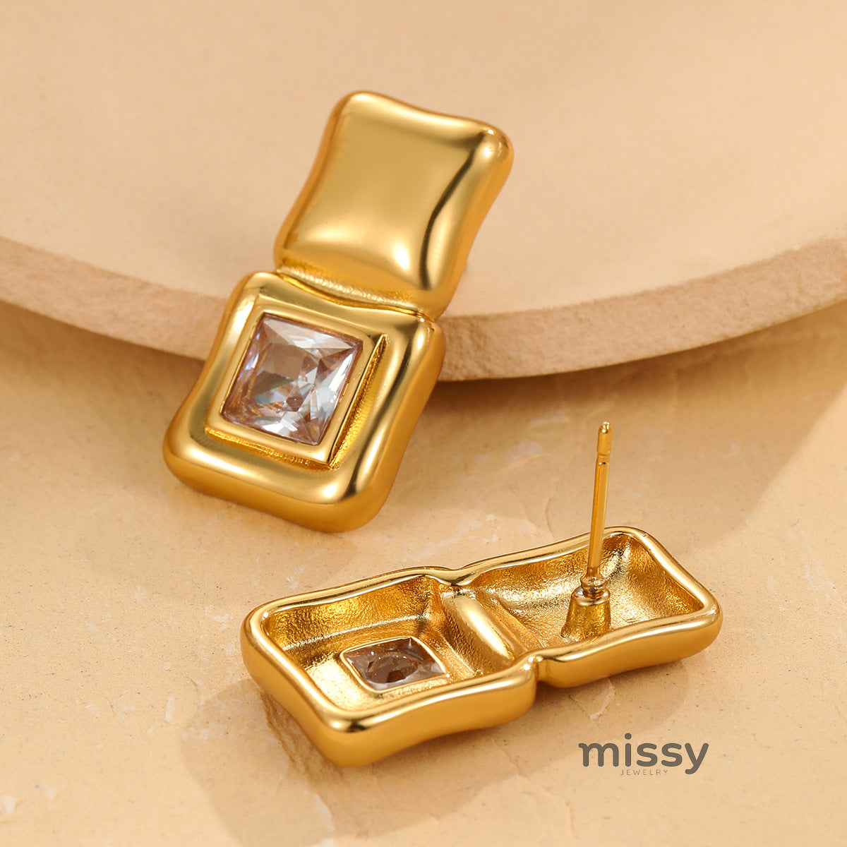 Joselyn Geometric Zircon Earrings [37YBF0ID]