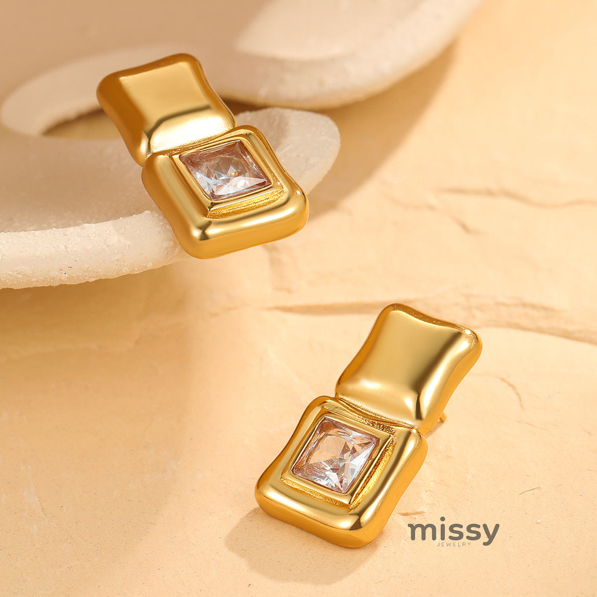 Joselyn Geometric Zircon Earrings [XAWN7KR8]