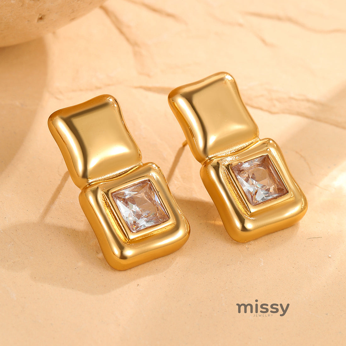 Joselyn Geometric Zircon Earrings [X9S705VE]
