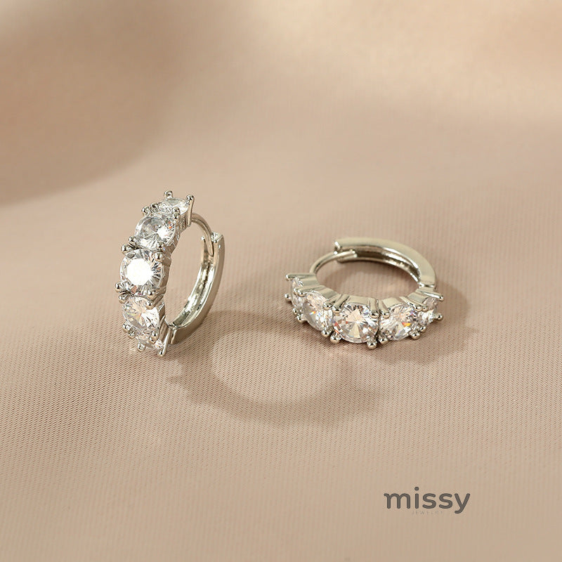 Josette Inlaid Zircon Circle Earrings [86ZJQIGT]