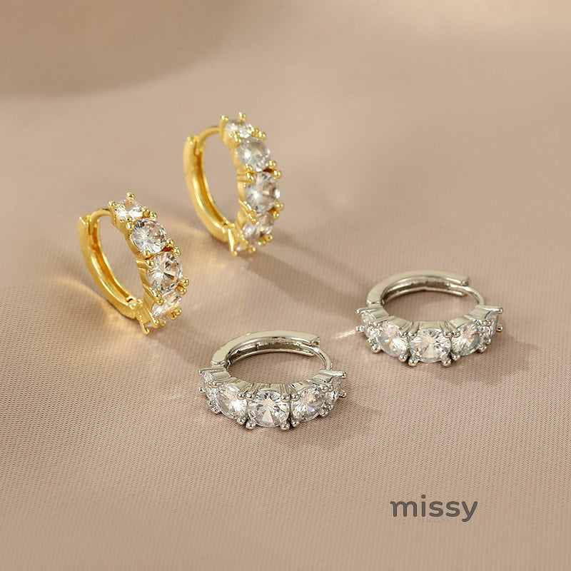 Josette Inlaid Zircon Circle Earrings [BQGYSQJT]