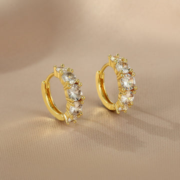 Josette Inlaid Zircon Circle Earrings [BQGYSQJT]