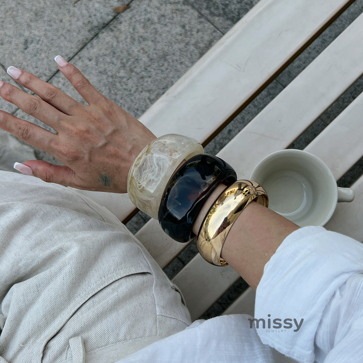 Jovanna Marbled Statement Bangle [WGLV7QV3]