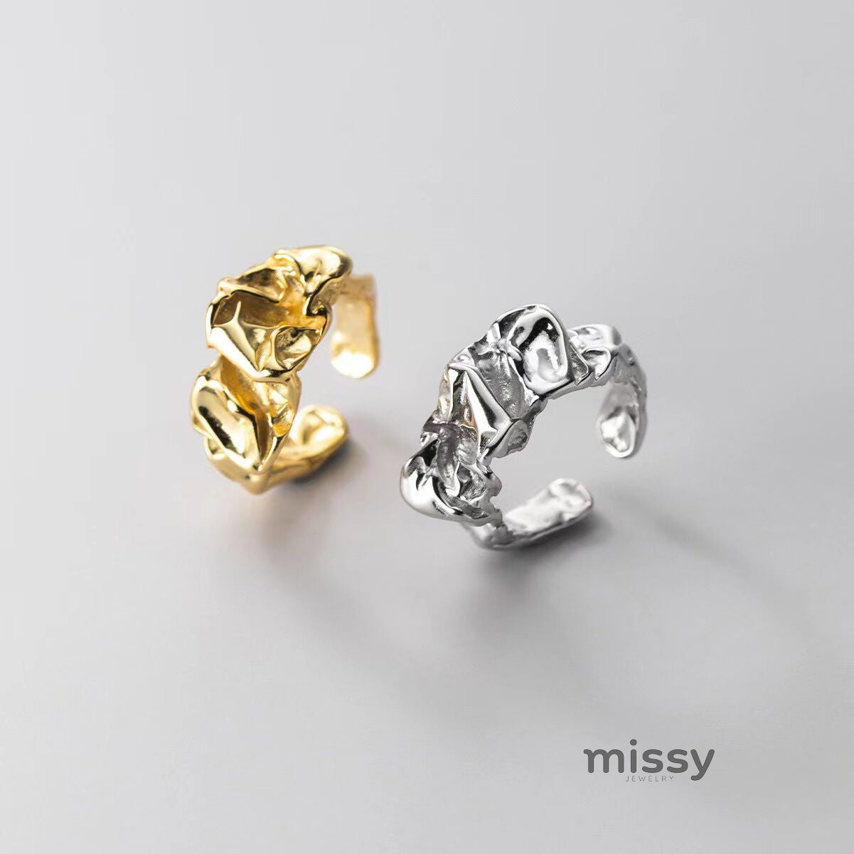 Joyce Irregular Textured Ring [7LY07JBY]