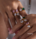 Julieann Geometric Crystal Ring [INDGY2DB]