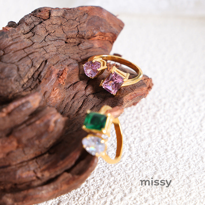 Julieann Geometric Crystal Ring [6QFC18EE]
