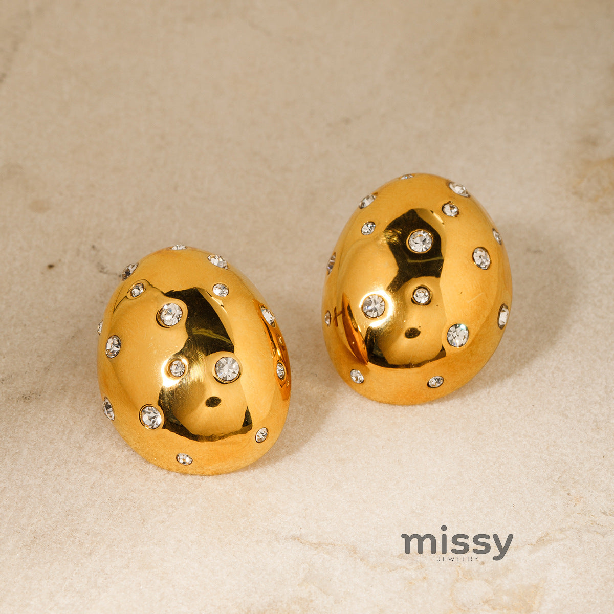 Julietta Oval Stone Drop Earrings