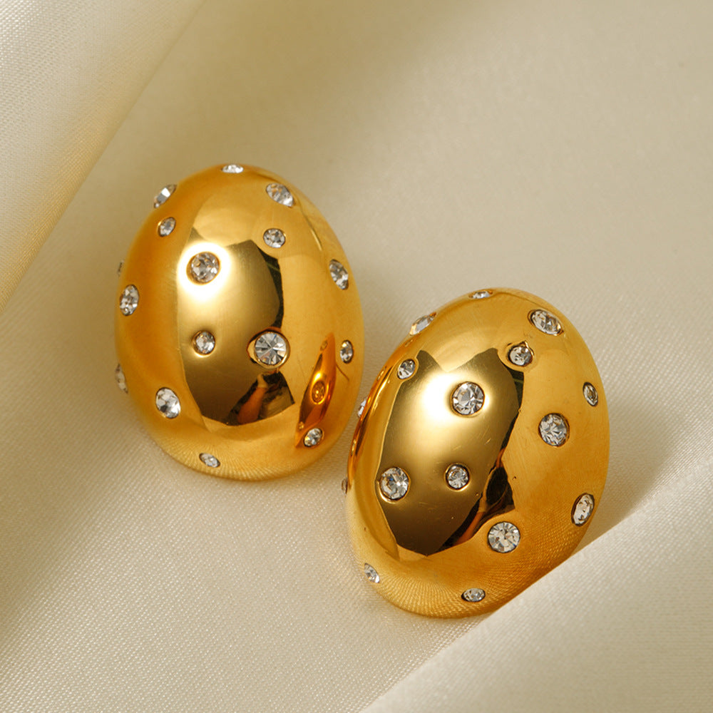 Julietta Oval Stone Drop Earrings